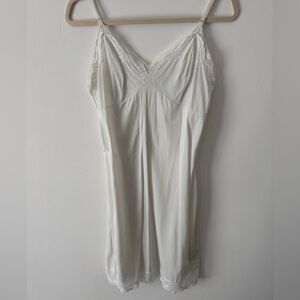 Vintage White Lace Slip Dress with Bows